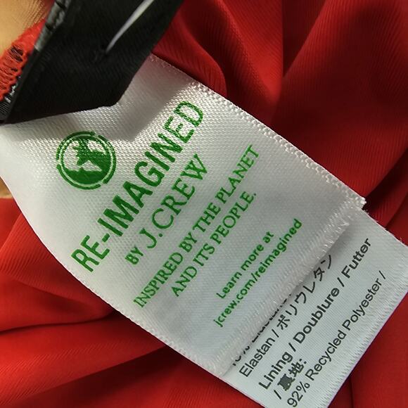 J Crew Swim 24 3X Red One Piece Square Neck Ruched Bikini Coverage - Picture 3 of 14